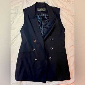 Zara Basic Navy Blue Blazer Vest Size M